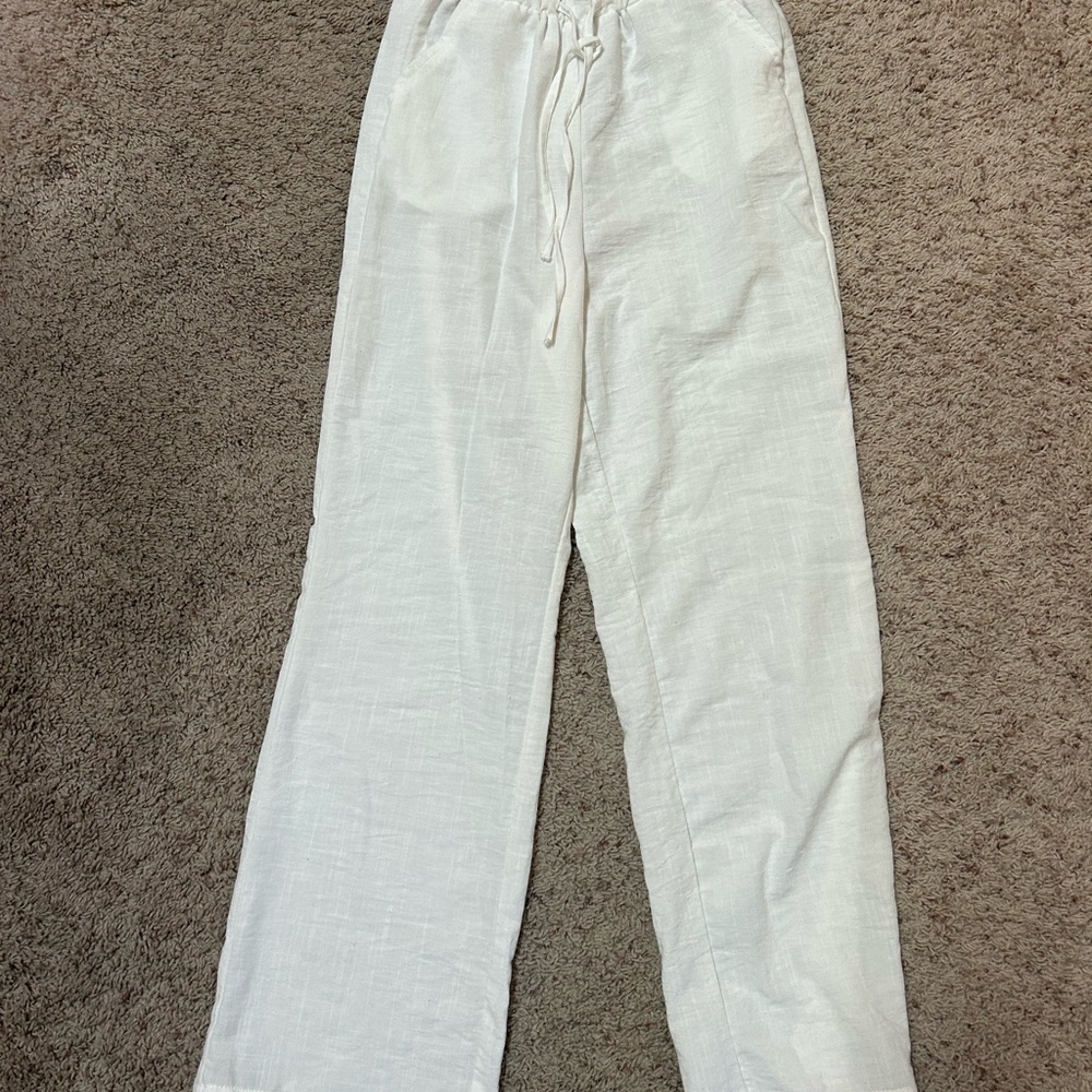 Ci Sono White Linen Pants